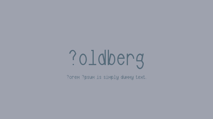 Goldberg Font