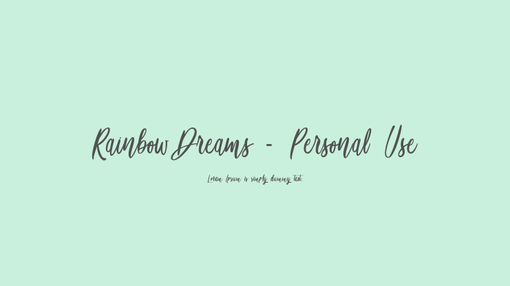 Rainbow Dreams - Personal Use Font