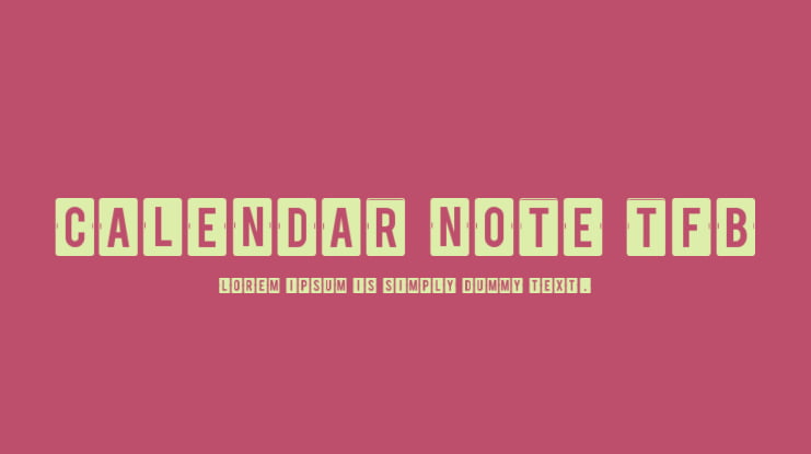 calendar note tfb Font