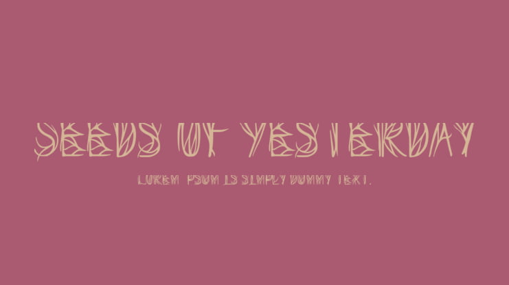 Seeds of Yesterday Font