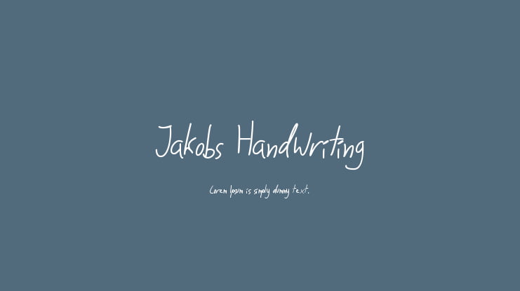 Jakobs Handwriting Font