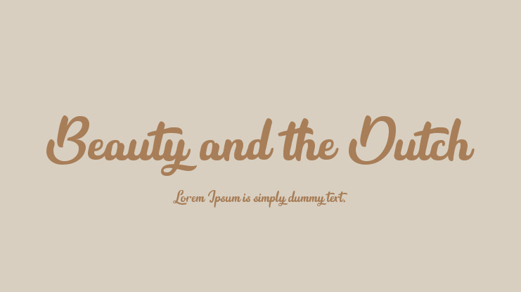 Beauty and the Dutch Font