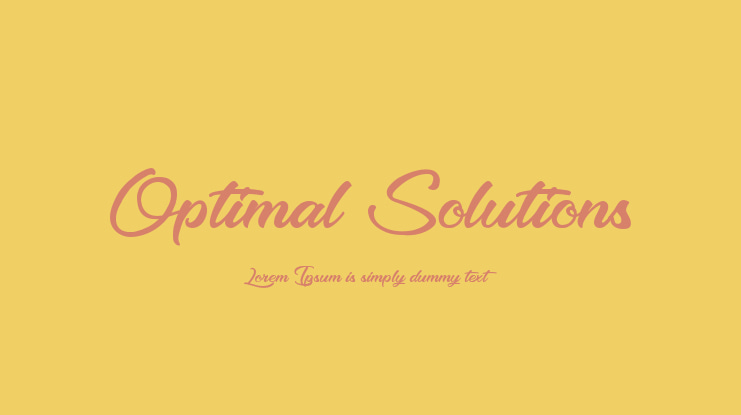 Optimal Solutions Font
