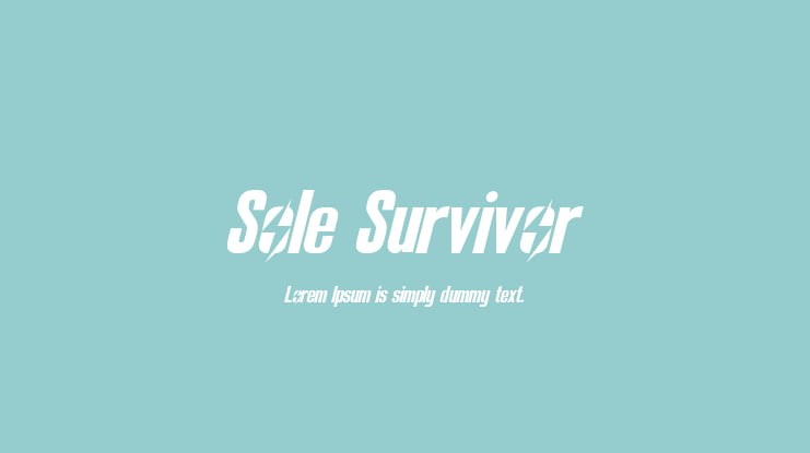 Sole Survivor Font Family