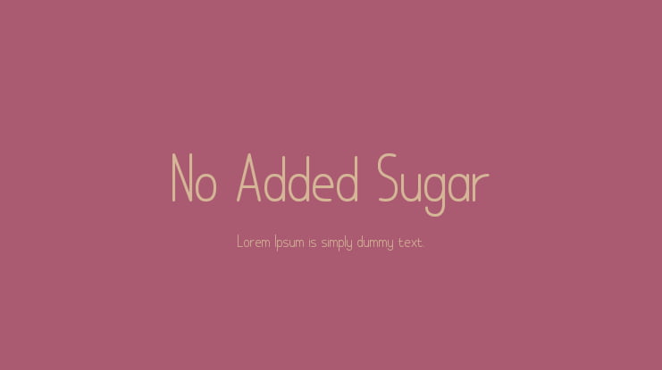 No Added Sugar Font