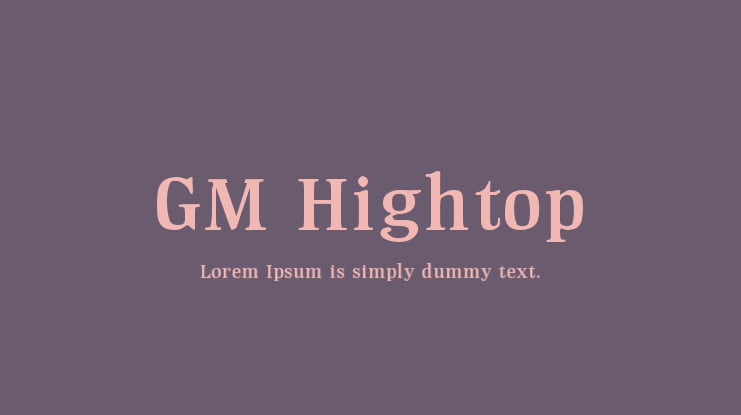 GM Hightop Font