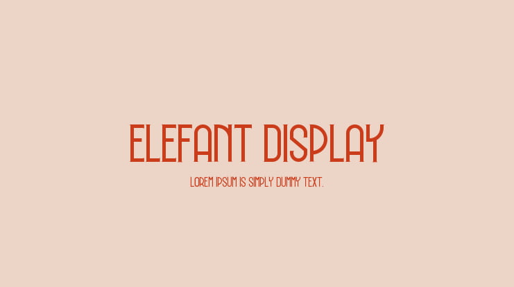 Elefant Display Font
