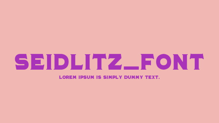 Seidlitz_Font Font Family