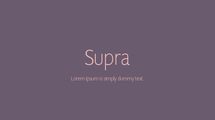 Supra Font Family