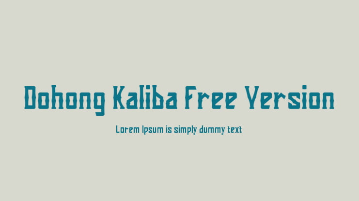 Dohong Kaliba Free Version Font