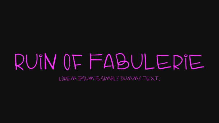 Ruin Of Fabulerie Font