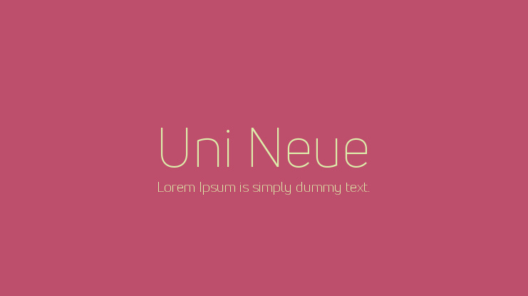 Uni Neue Font Family