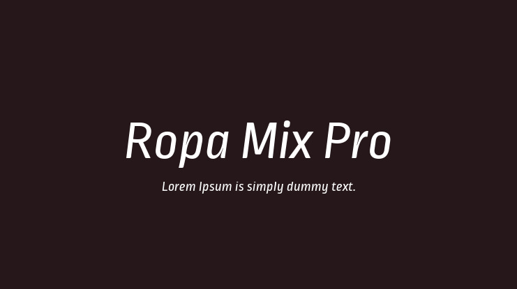Ropa Mix Pro Font Family