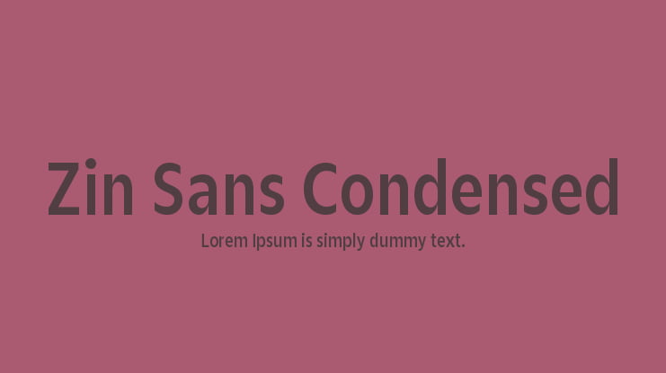 Zin Sans Condensed Font Family