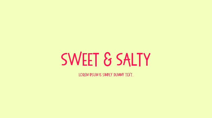 Sweet & Salty Font