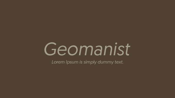 Geomanist Font Family