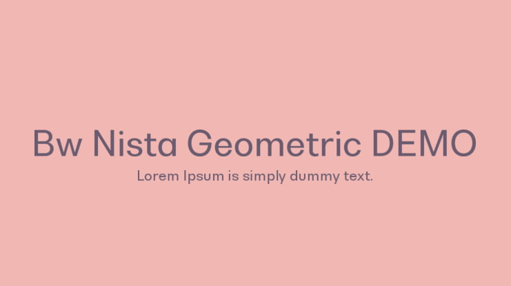Bw Nista Geometric DEMO Font Family