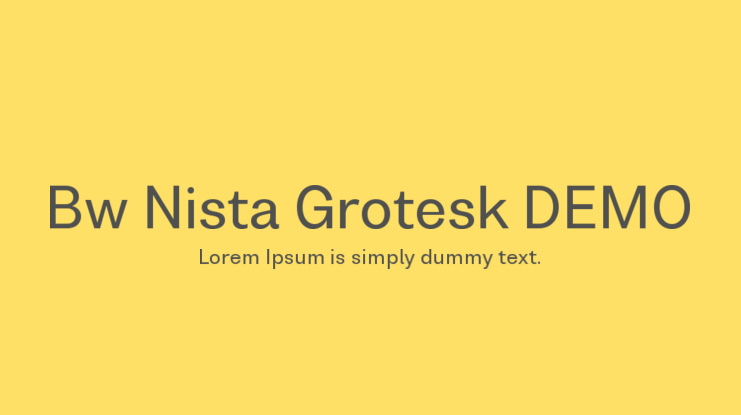 Bw Nista Grotesk DEMO Font Family