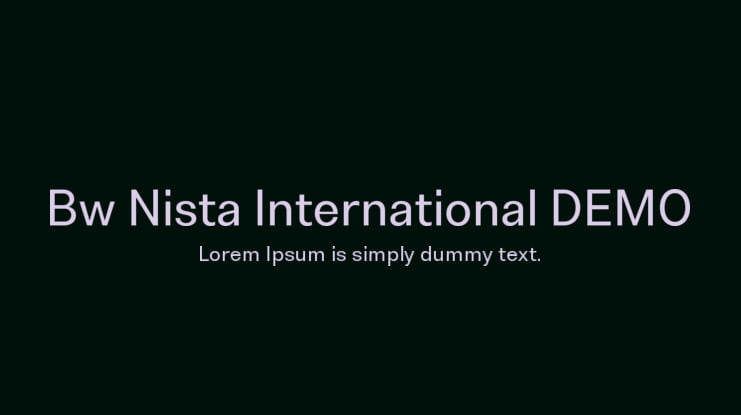 Bw Nista International DEMO Font Family