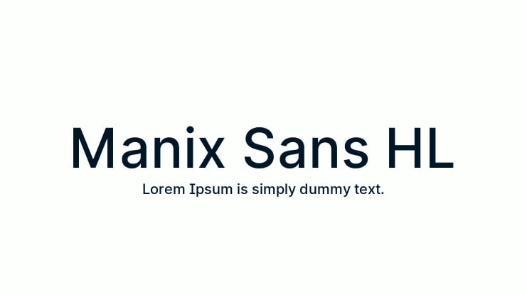 Manix Sans HL Font Family