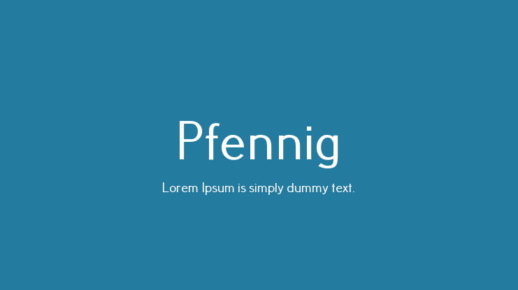 Pfennig Font Family