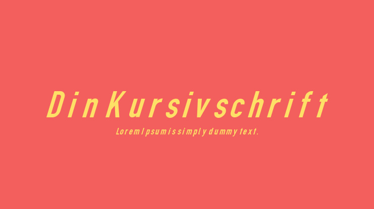 Din Kursivschrift Font Family
