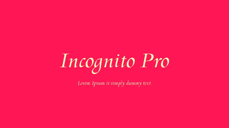 Incognito Pro Font Family