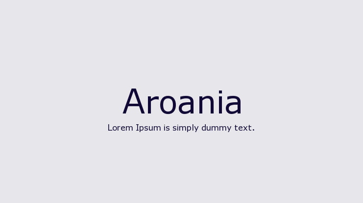 Aroania Font Family