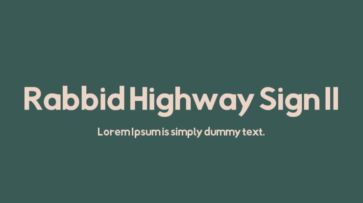 Rabbid Highway Sign II Font Family