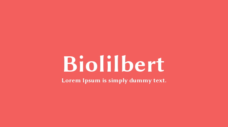 Biolilbert Font Family