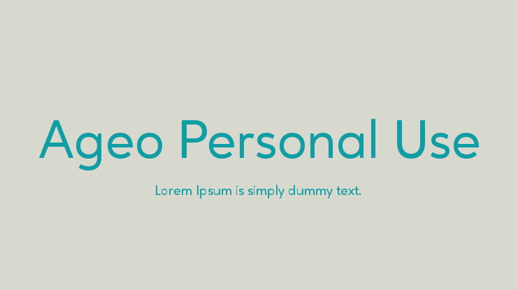 Ageo Personal Use Font Family