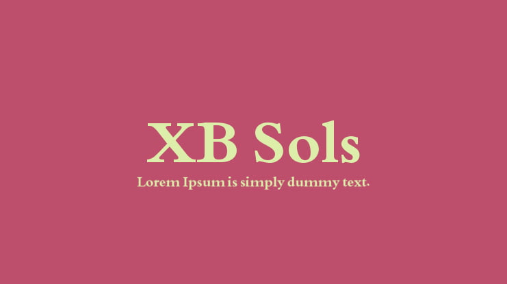 XB Sols Font Family