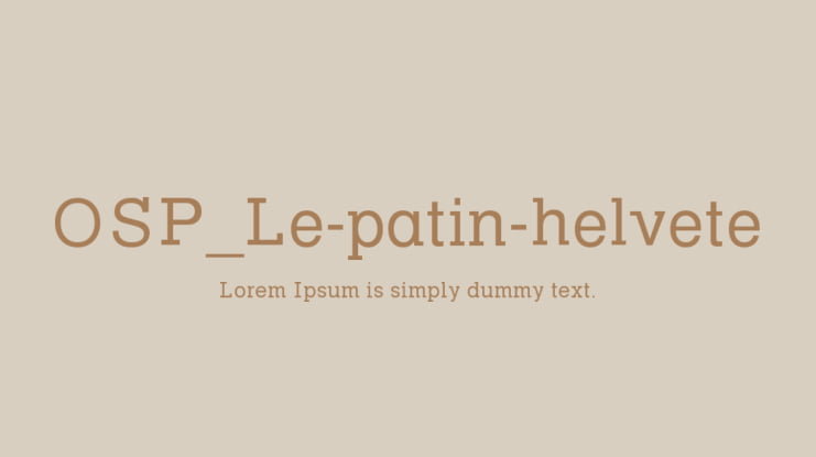 OSP_Le-patin-helvete Font