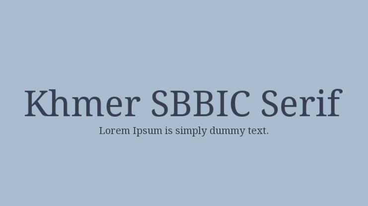 Khmer SBBIC Serif Font