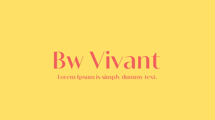 Bw Vivant Font Family