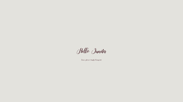 Hello Junita Font