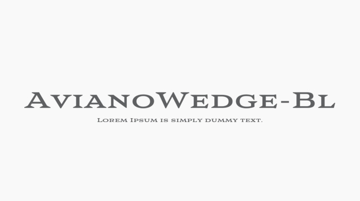 AvianoWedge-Bl Font Family