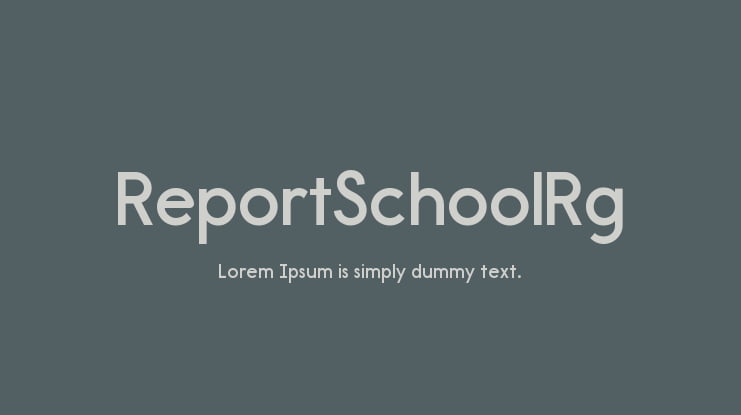 ReportSchoolRg Font Family