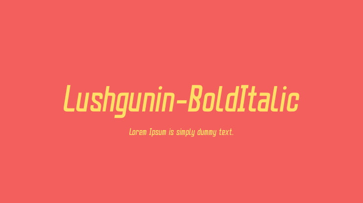 Lushgunin-BoldItalic Font Family
