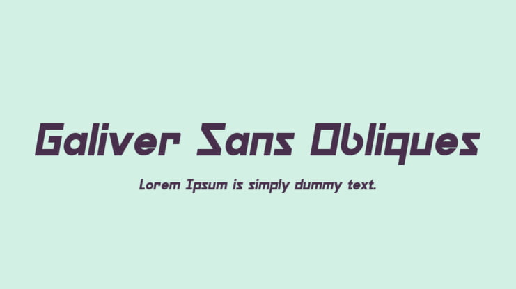 Galiver Sans Obliques Font Family