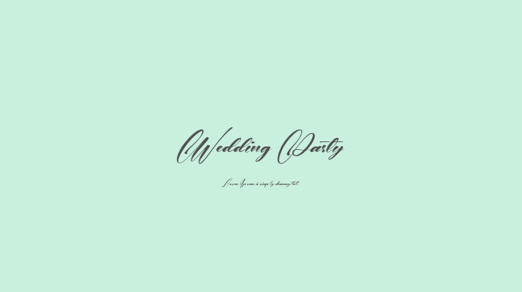 Wedding Party Font