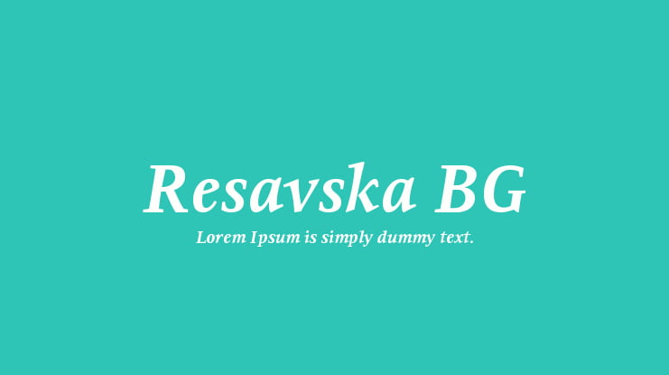 Resavska BG Font Family