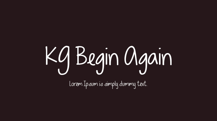 KG Begin Again Font
