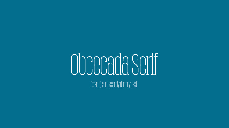Obcecada Serif Font