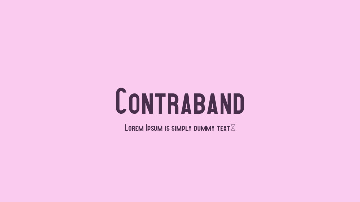 Contraband Font