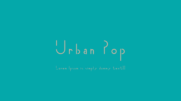 Urban Pop Font Family