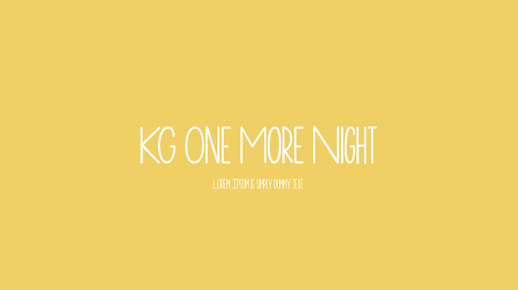 KG One More Night Font