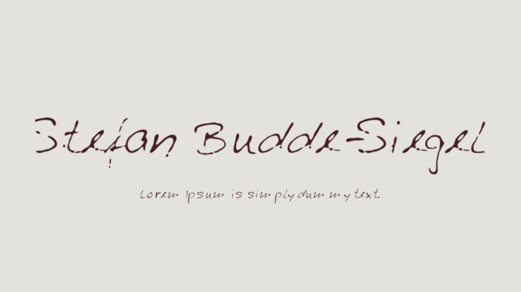 Stefan Budde-Siegel Font