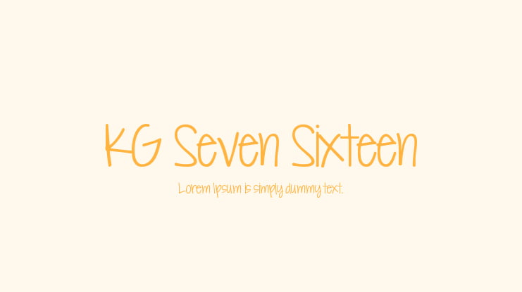 KG Seven Sixteen Font