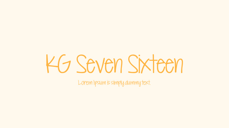 KG Seven Sixteen Font